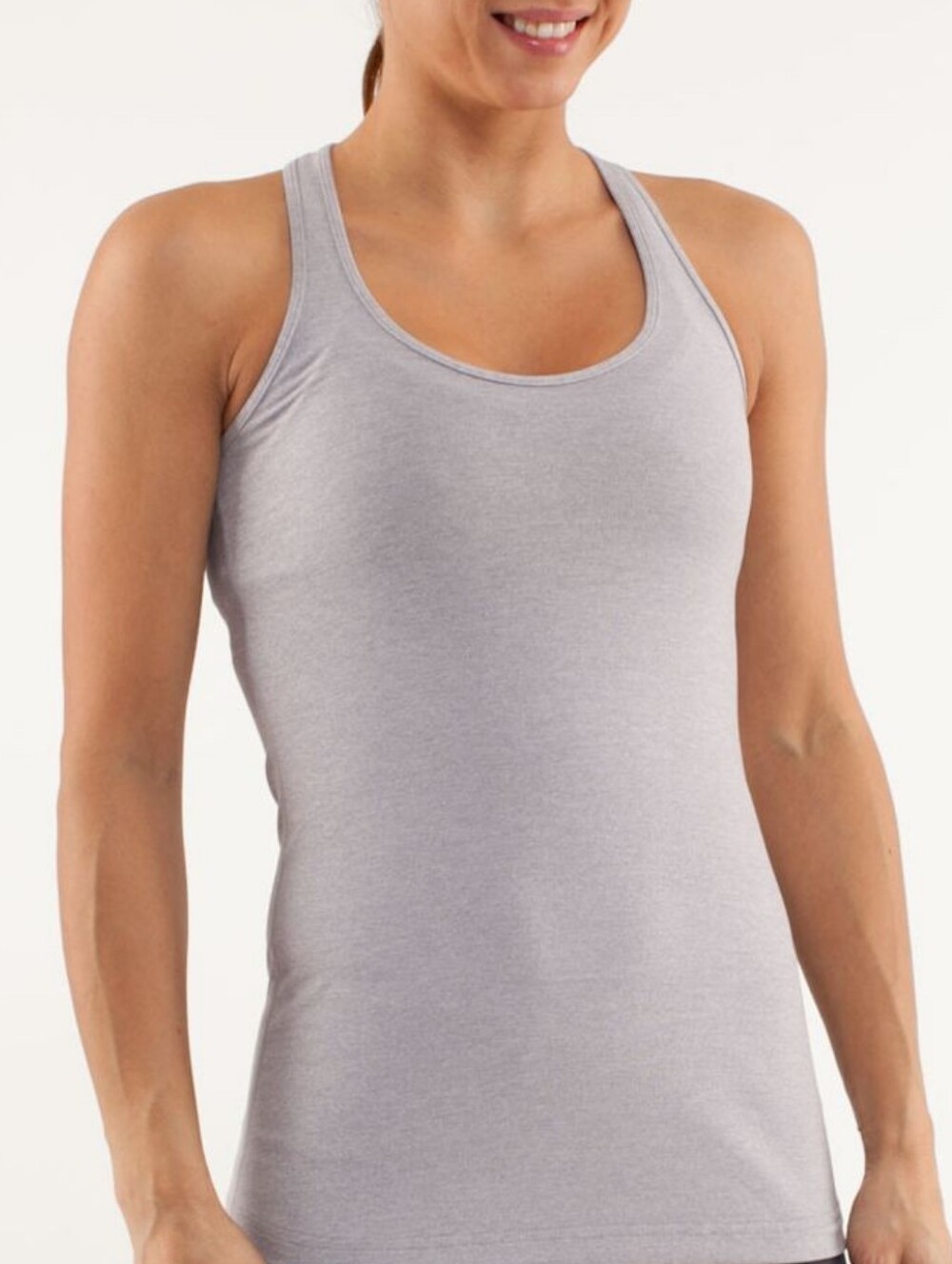 Lululemon Cool Reversible Racerback Heathered Lavender Grey
